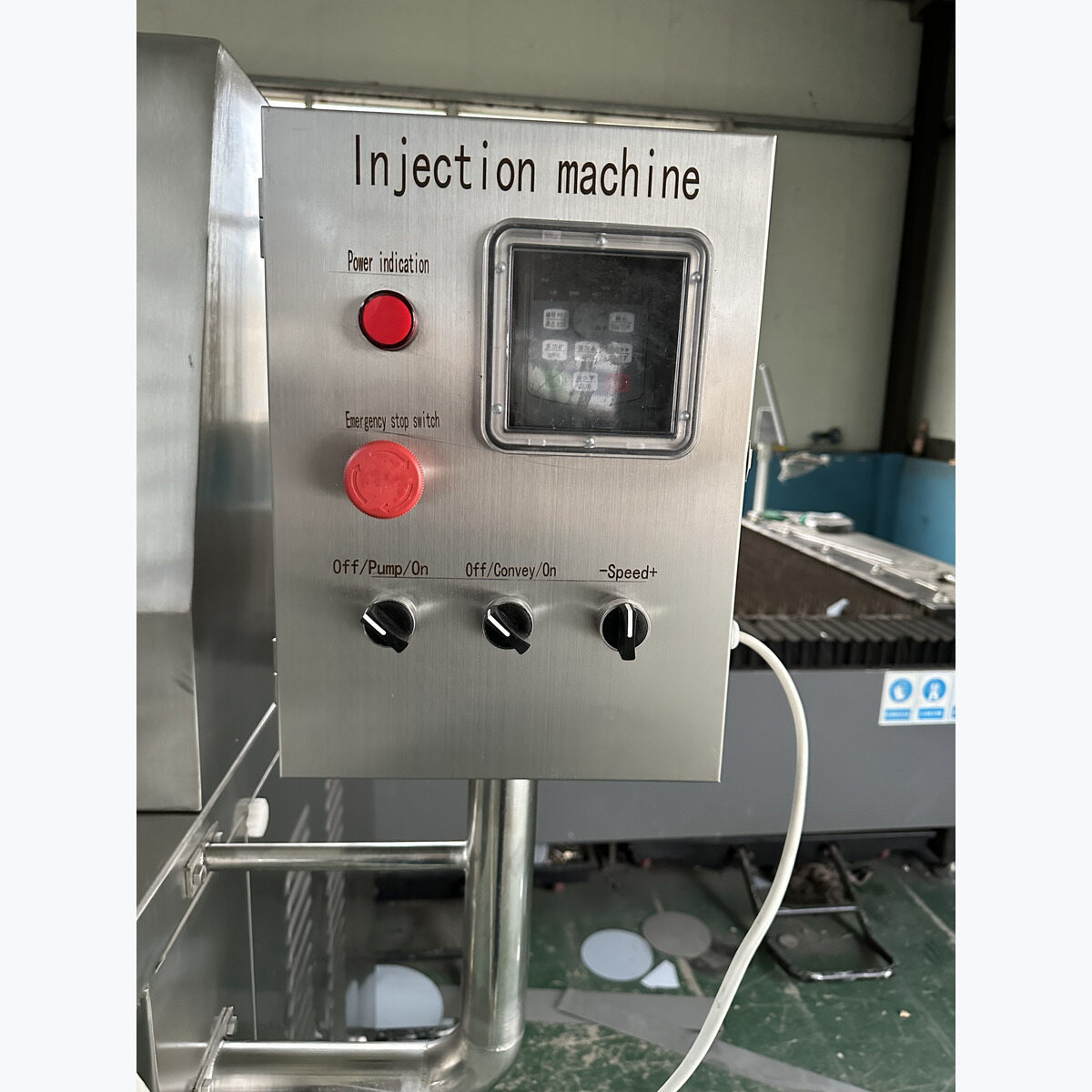 Brine injection machine control panel.