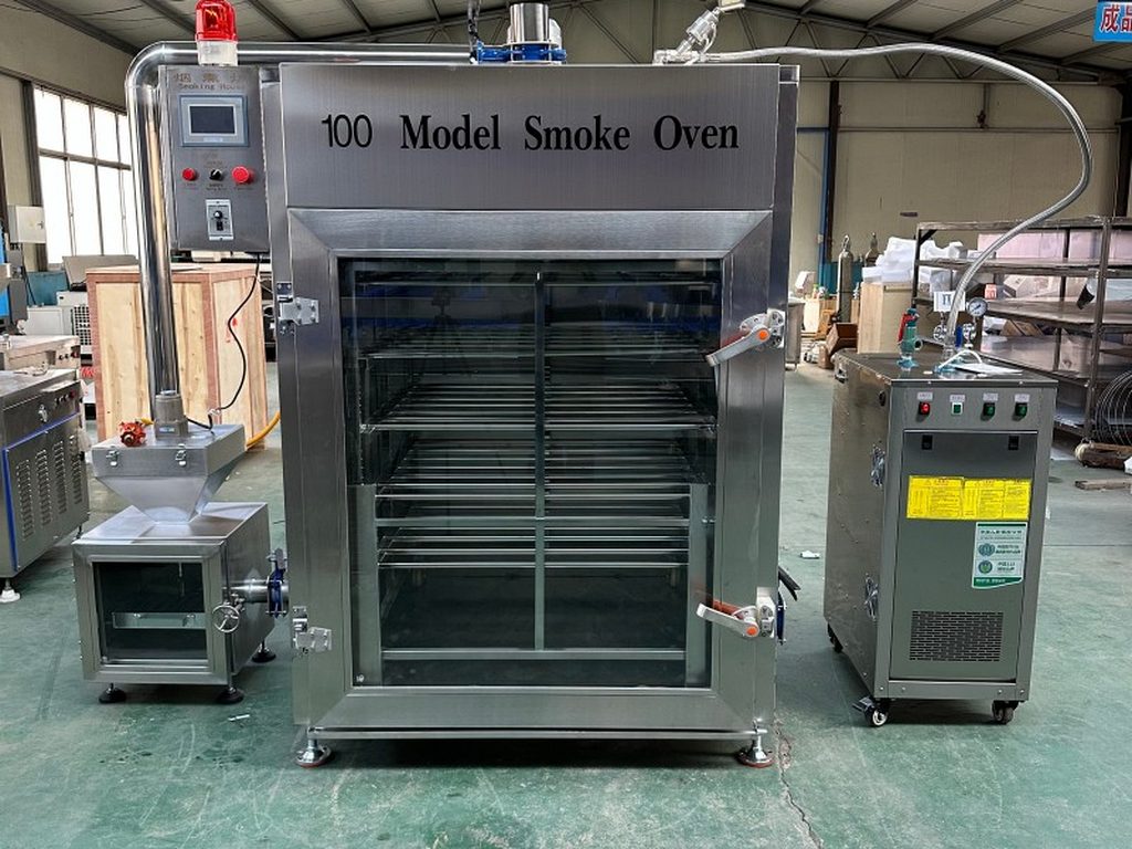 Smoking oven side and rear exterior view